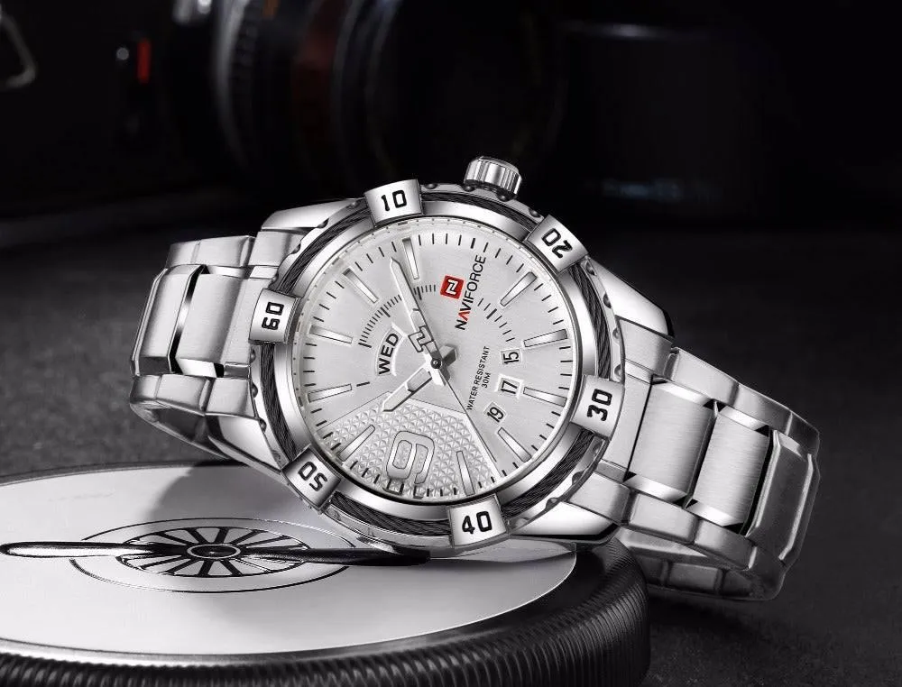 Naviforce Quartz Luxury Steel Watch For Men 9117