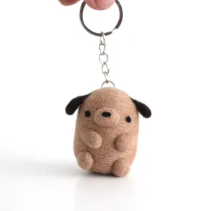 Needle Felted Puppy Keychain