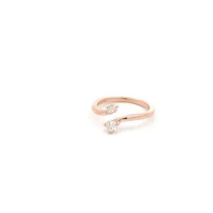 Negative space ring with Pear and Marquise diamonds