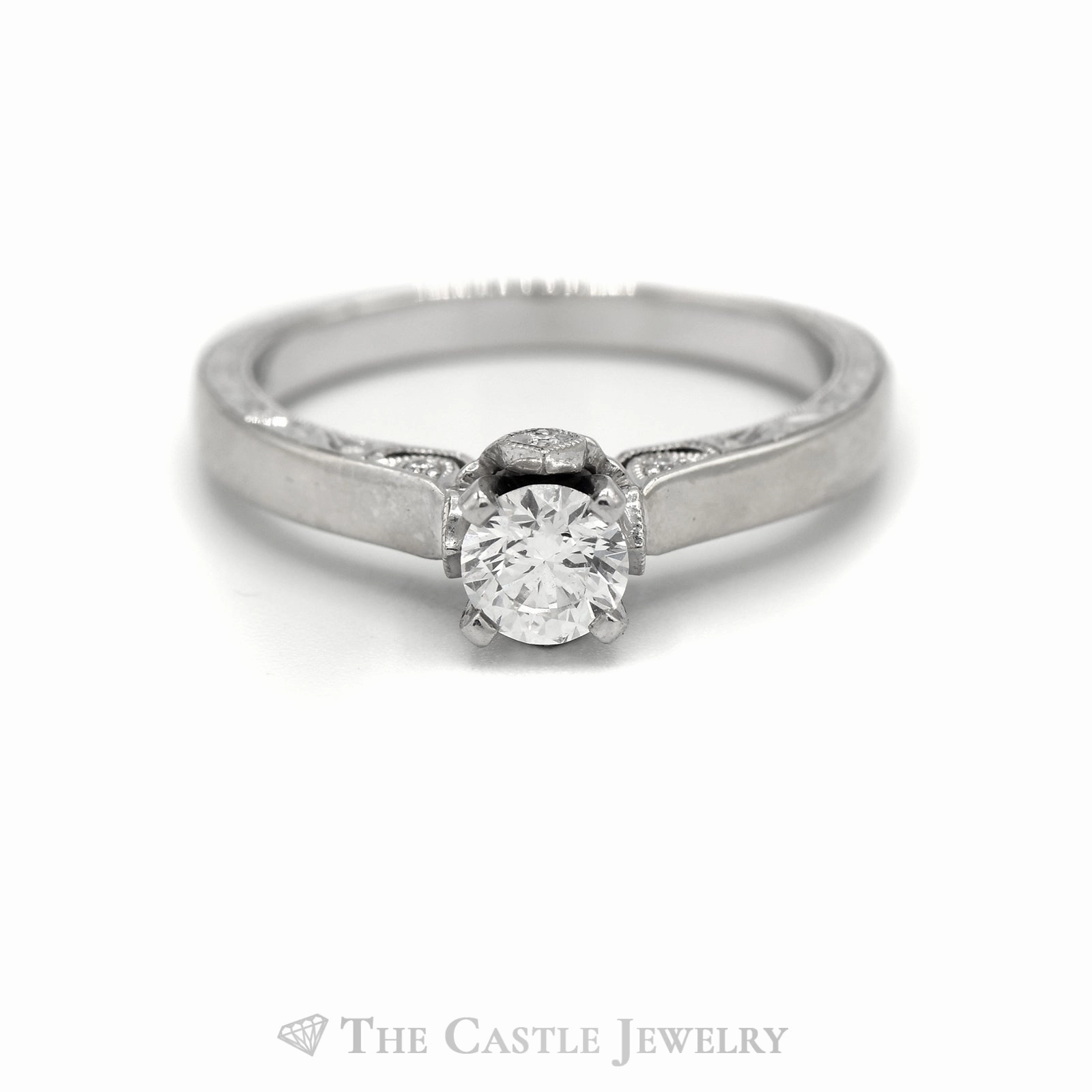 Low-Cost Gift Neil Lane Diamond Solitaire with Diamond Accents Bridal Ring in 14KT White Gold