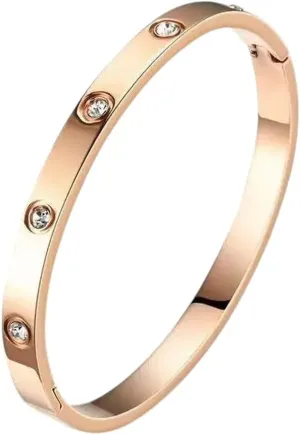 New 2025 Unisex For Design Zircon Inlaid Bracelets&Bangles Women Gold Silver Color Stainless Steel Waterproof Luxury Jewelry Gifts Decoration Accessories Trendy For Women And Men
