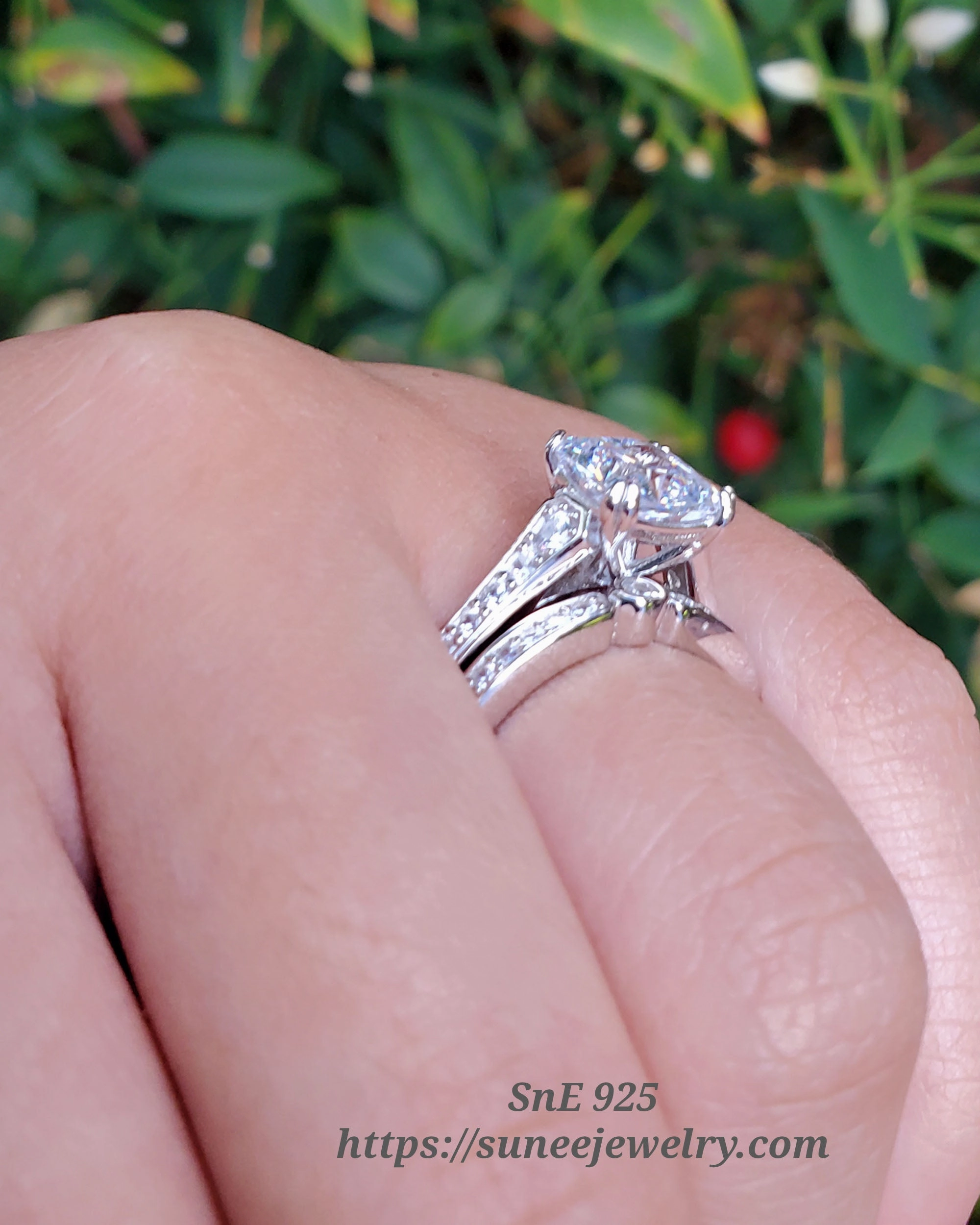2.14ct Princess Cut Bridal Wedding Engagement Ring Diamond Simulated 925 Sterling Silver Anniversary Ring SKU:00219 Engagement Gift Glamorous Accessory
