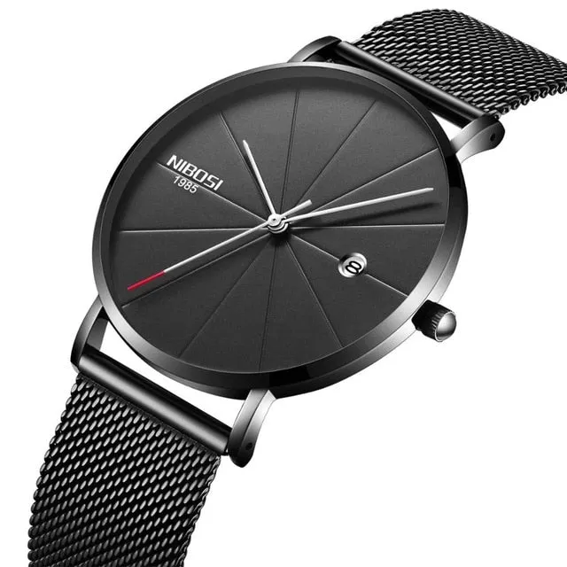 NIBOSI Watch Women And Men Watch Top Brand Luxury Famous Dress Fashion Watches Unisex Ultra Thin Wristwatch Relojes Para Hombre