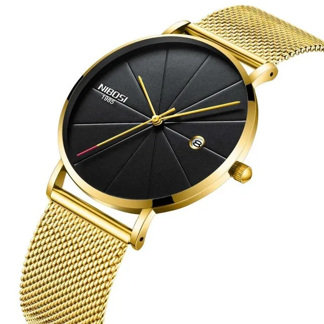 NIBOSI Watch Women And Men Watch Top Brand Luxury Famous Dress Fashion Watches Unisex Ultra Thin Wristwatch Relojes Para Hombre