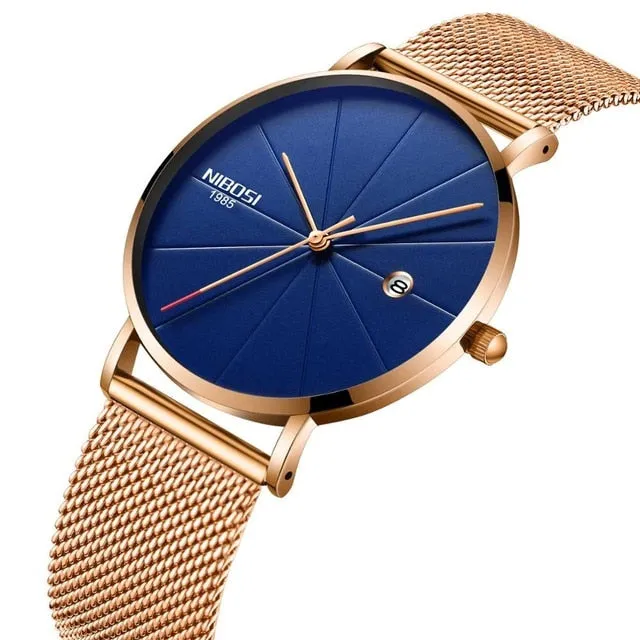 NIBOSI Watch Women And Men Watch Top Brand Luxury Famous Dress Fashion Watches Unisex Ultra Thin Wristwatch Relojes Para Hombre