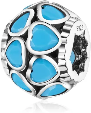 NINGAN Birthstone Charms for Bracelets 925 Sterling Silver Openwork Bead Charms, Love Heart Charms for Bracelets and Necklaces, Happy Birthday Charms for Women