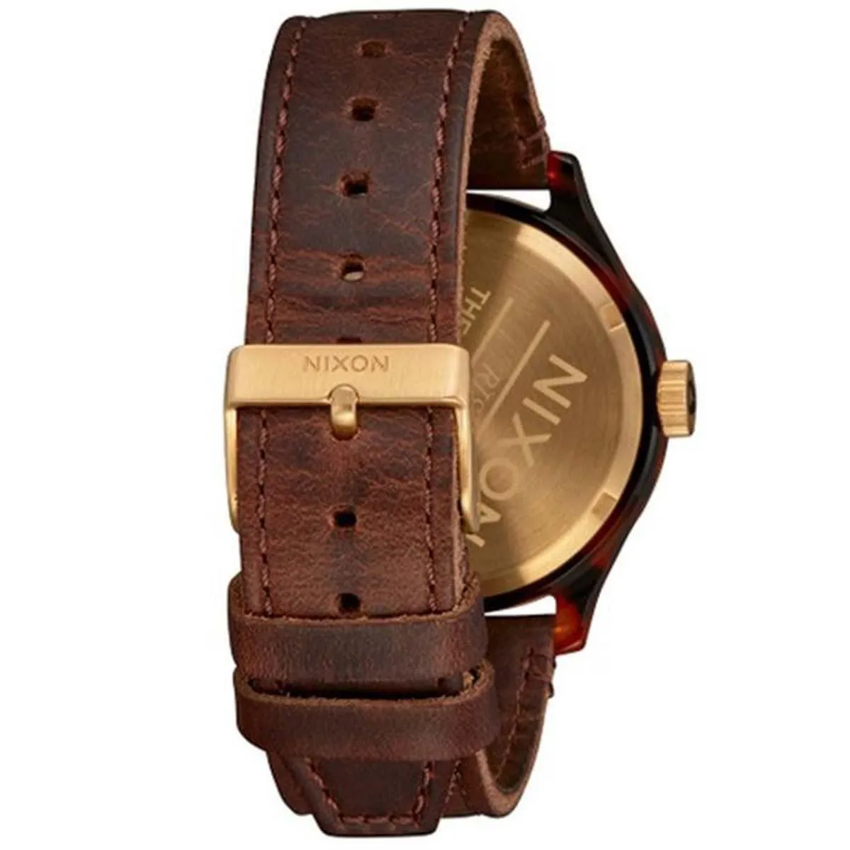 Nixon Men's Japanese Quartz Watch - Sentry White Dial Brown Leather Strap | A12633169