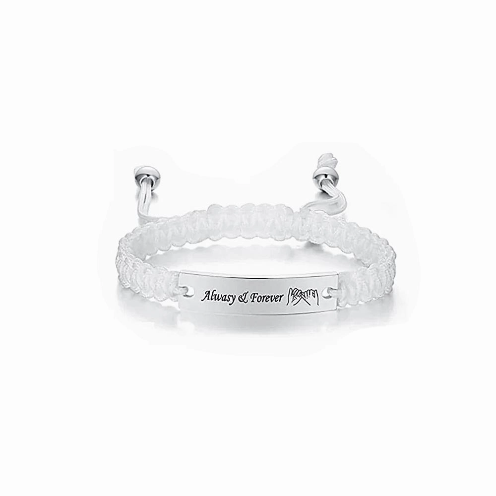 No-tarnish Medical Grade Titanium Braided Rope Shop Personalized Bracelets Flawless Finish