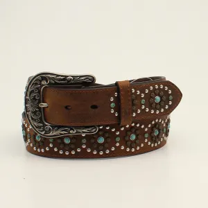 Nocona Women's Circle Stud Turquoise Brown Belt