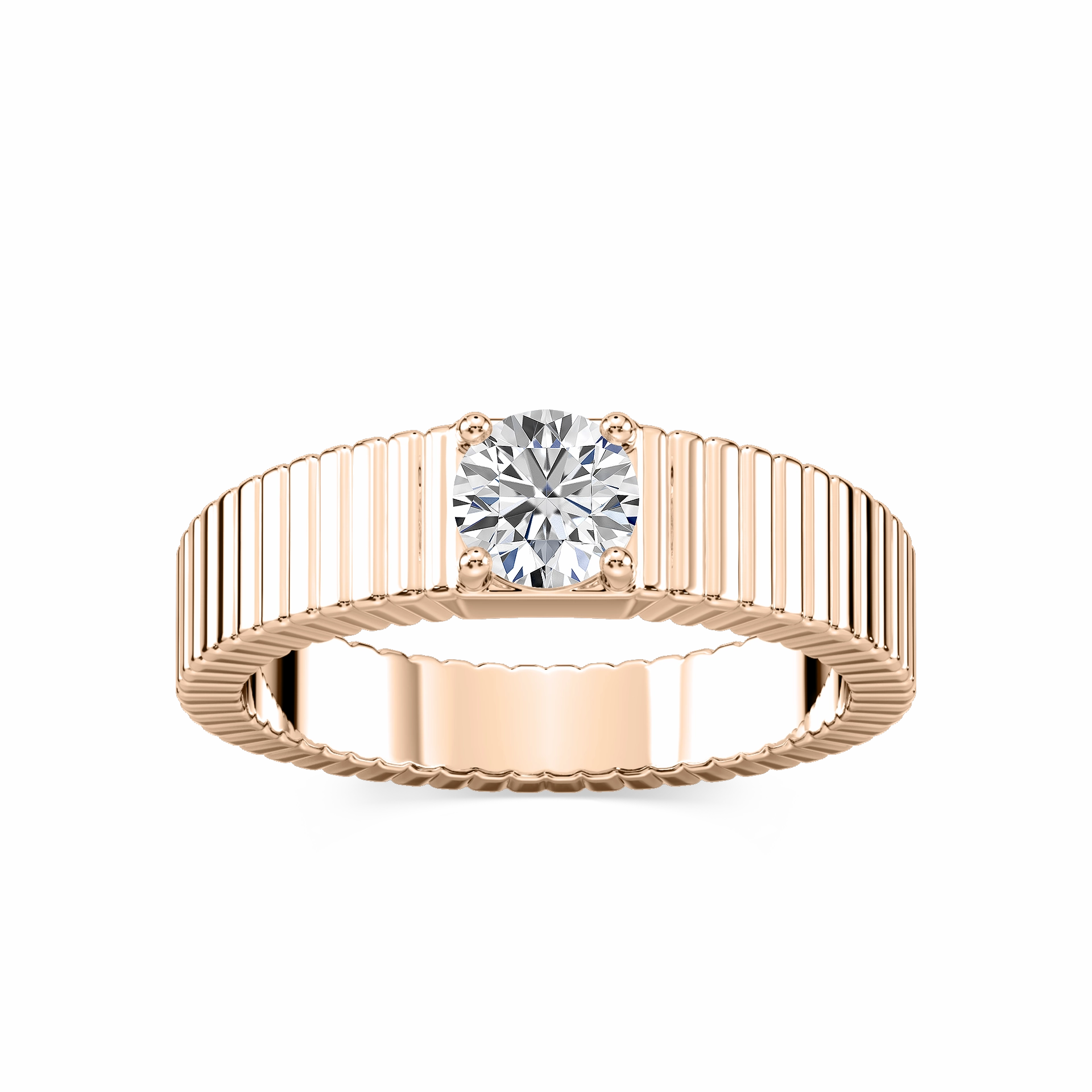 Revolutionary Idea All Age Noelle 1/2 ctw Round Lab Grown Diamond Fluted Solitaire Engagement Ring