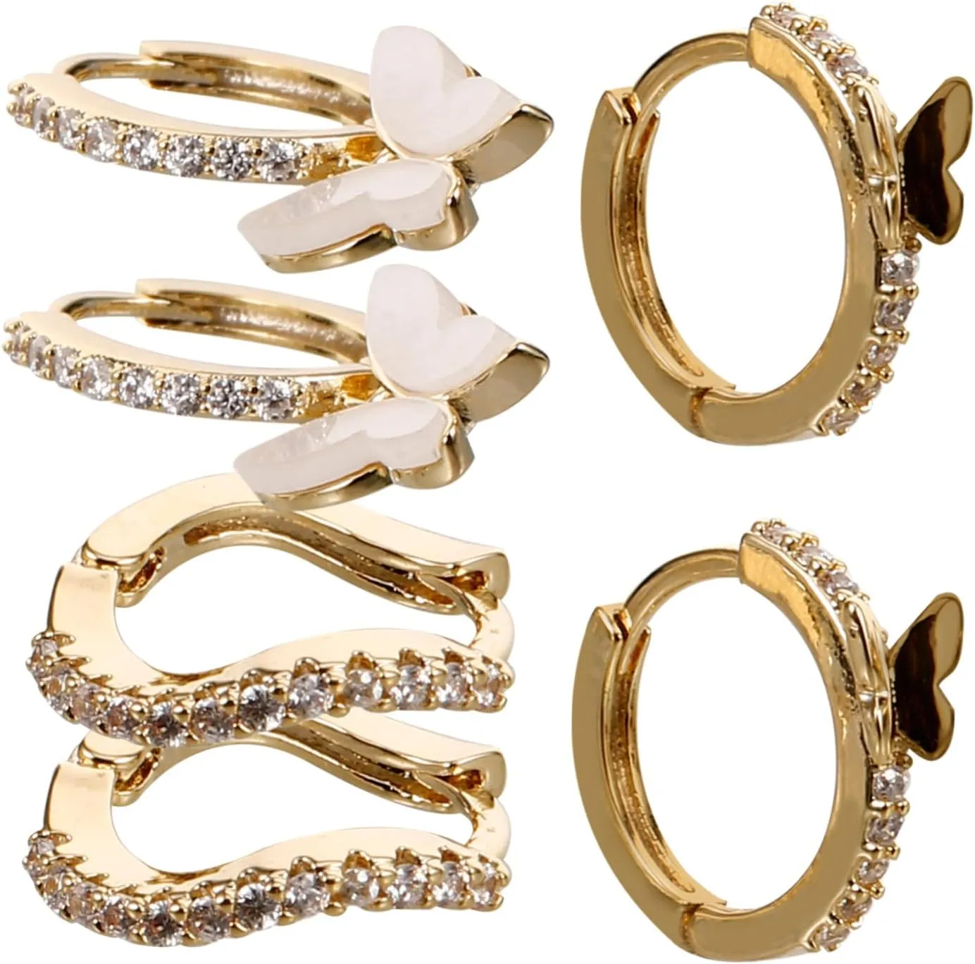 NOLITOY Stylish Women's Hoop Earrings Set 3 Pairs Fashion Earrings for Everyday