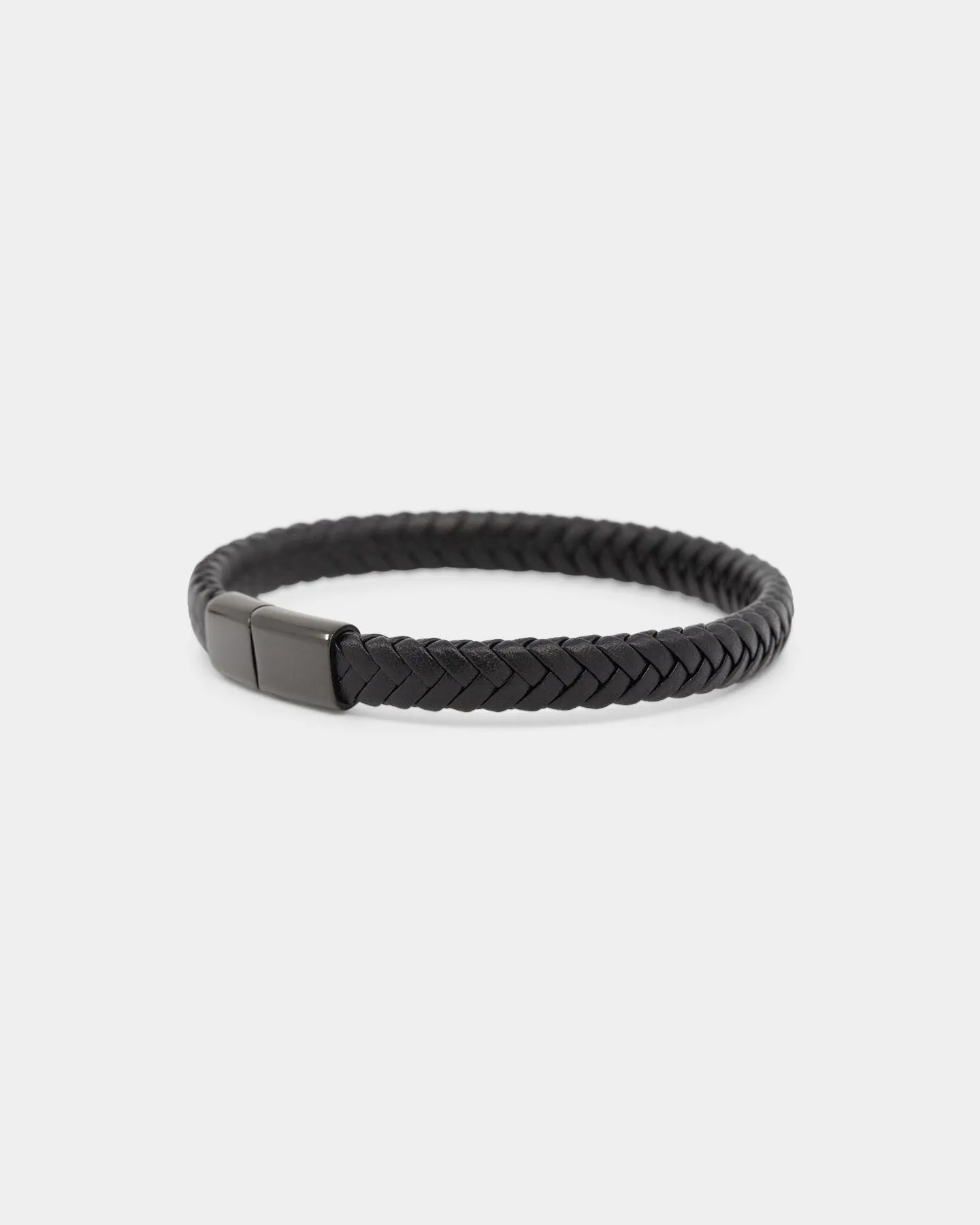 NXS Solo Leather Bracelet Stainless Steel