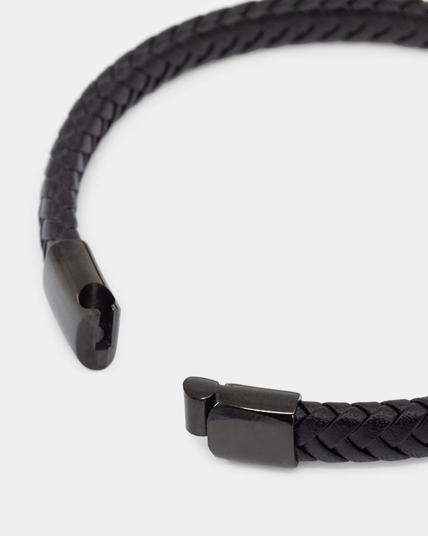 NXS Solo Leather Bracelet Stainless Steel