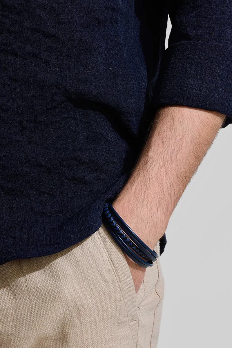Obsidian Blue Braided Bracelet