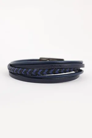 Obsidian Blue Braided Bracelet