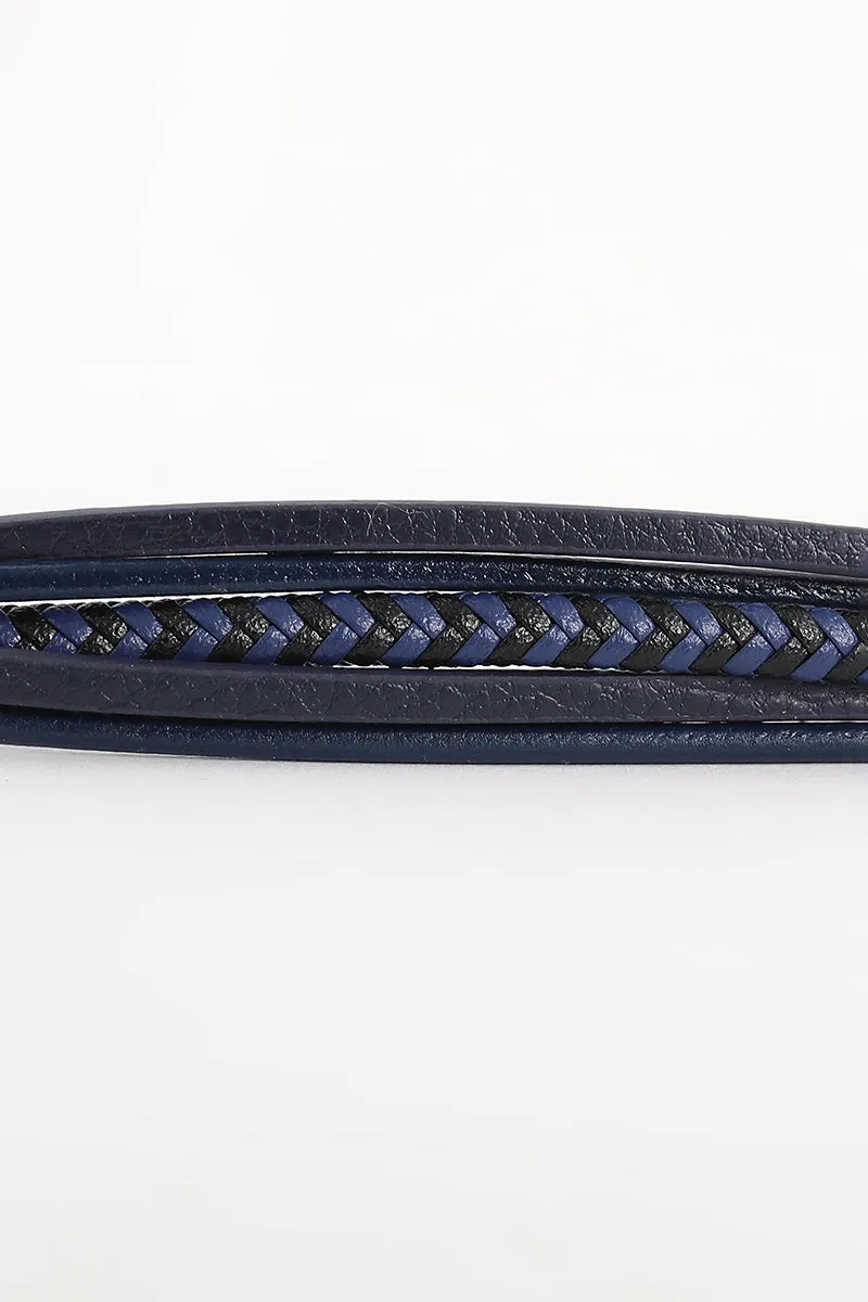 Obsidian Blue Braided Bracelet