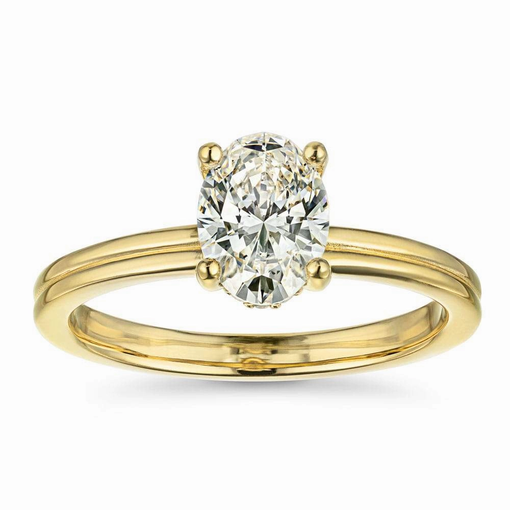 Timeless Motion Clara Lab Grown Diamond Double Band Hidden Halo Engagement Ring