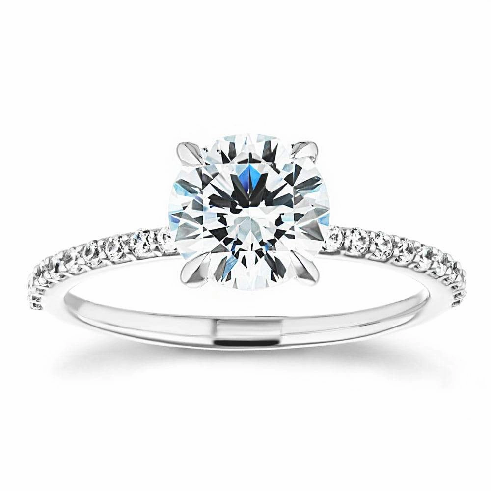 Olivia Lab Grown Diamond Claw Prong Side Stone Engagement Ring Bold Mark Gift For Her