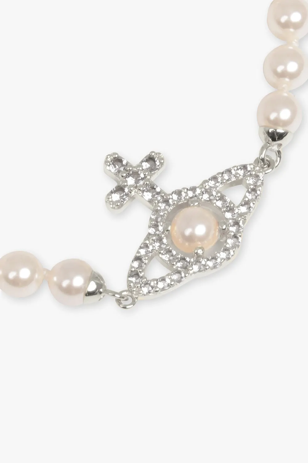 OLYMPIA PEARL BRACELET | CREAM ROSE PEARL/SILVER