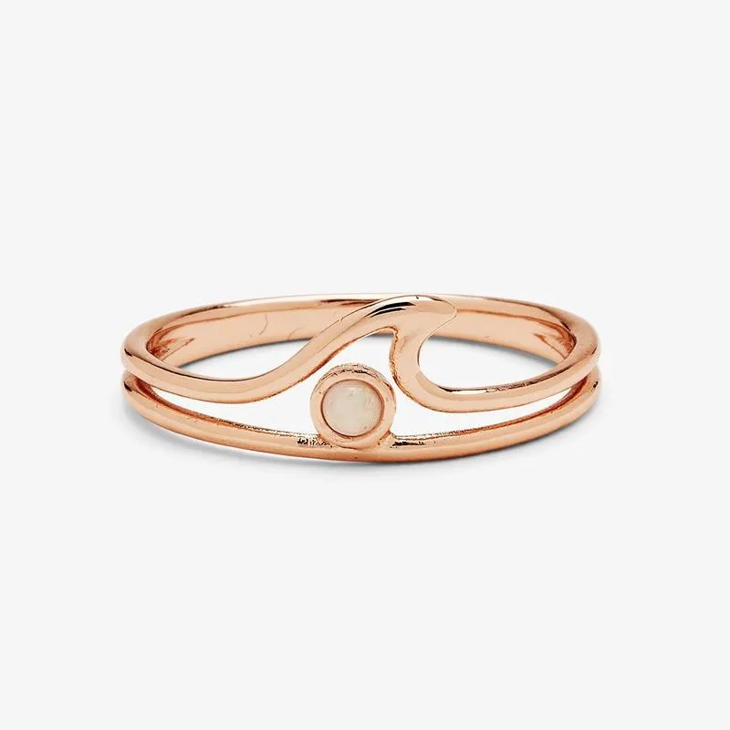 Opal Wave Ring Rose Gold Size 5