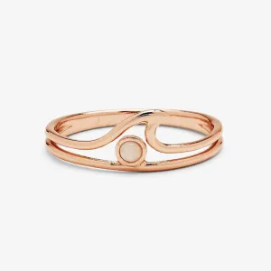Opal Wave Ring Rose Gold Size 5