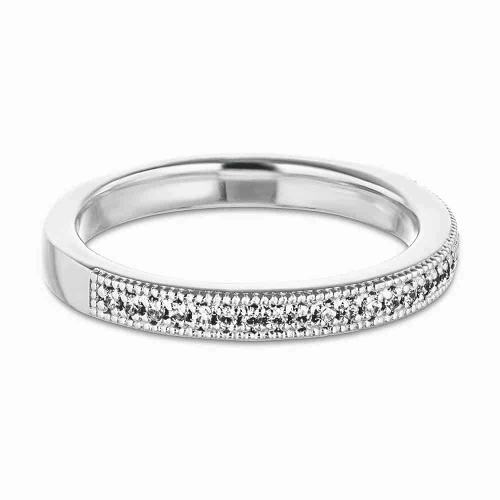 Green product Sentimental Product Quimby 1/5 ctw Round Lab Grown Diamond Milgrain Wedding Band