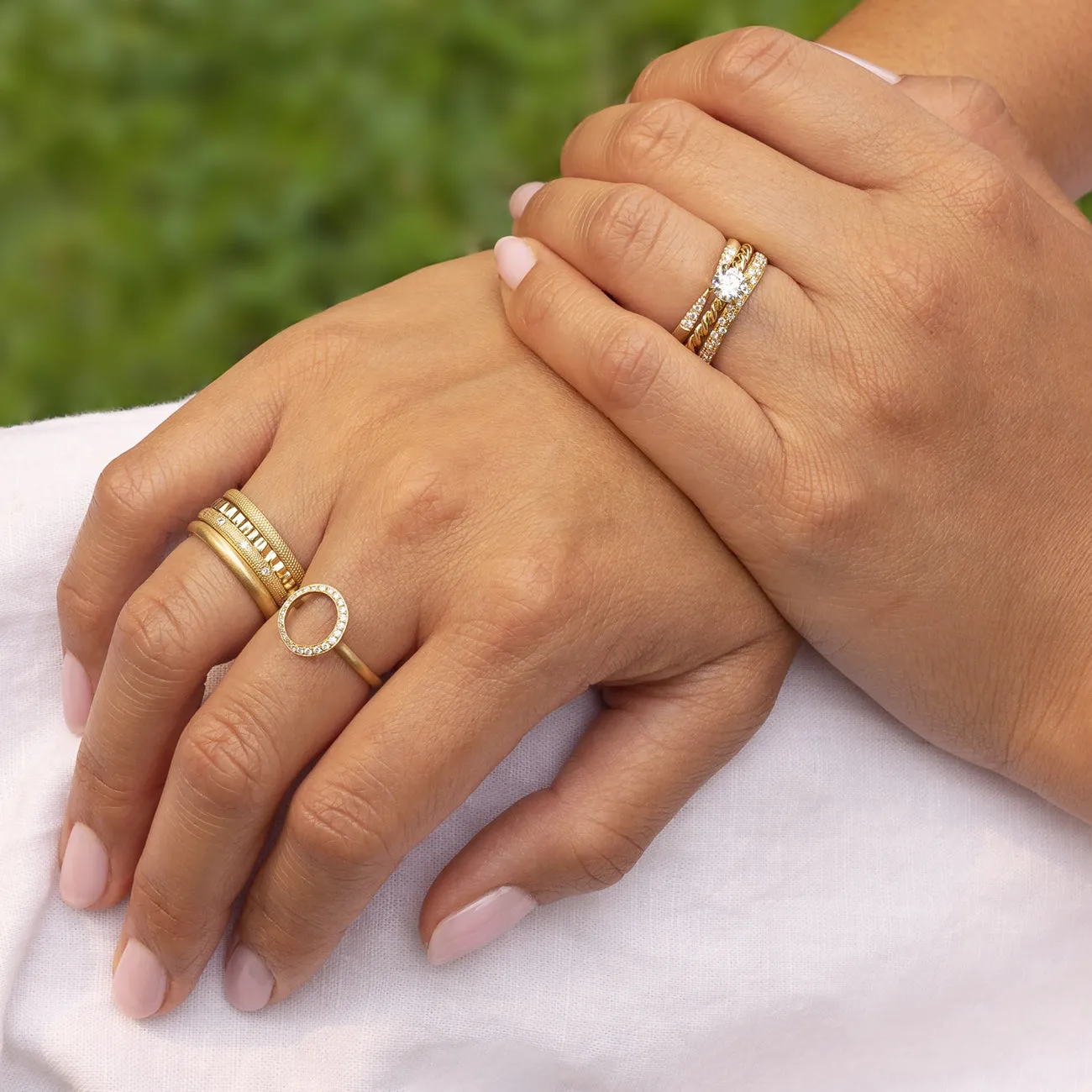 Open Pave Diamond 'Lilydust' Ring
