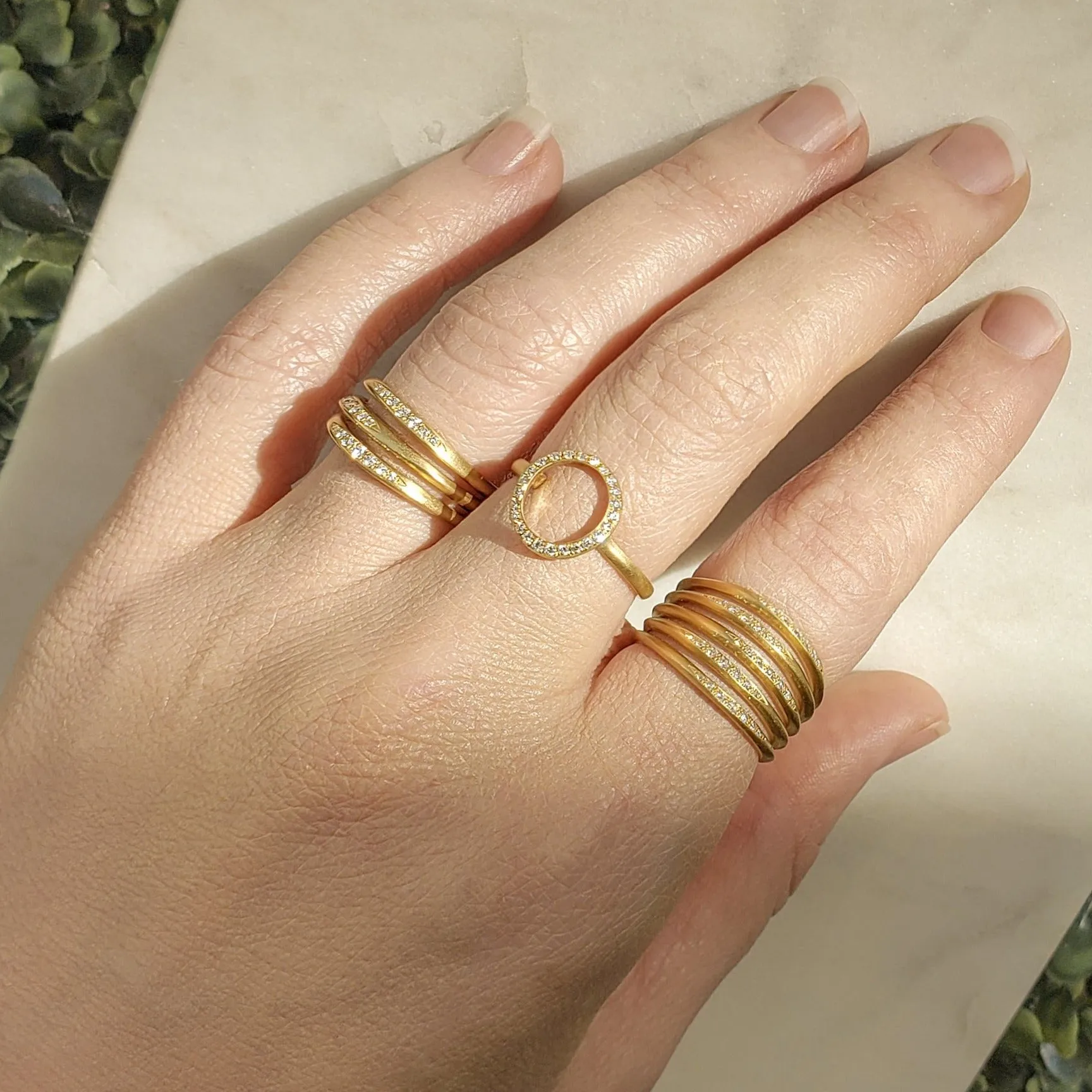 Open Pave Diamond 'Lilydust' Ring
