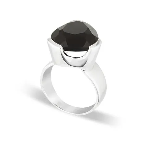 ORIGINAL TRI CUT GEMSTONE RING - BLACK AGATE