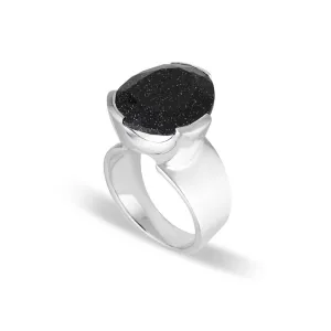 ORIGINAL TRI CUT GEMSTONE RING - MIDNIGHT SUNSTONE