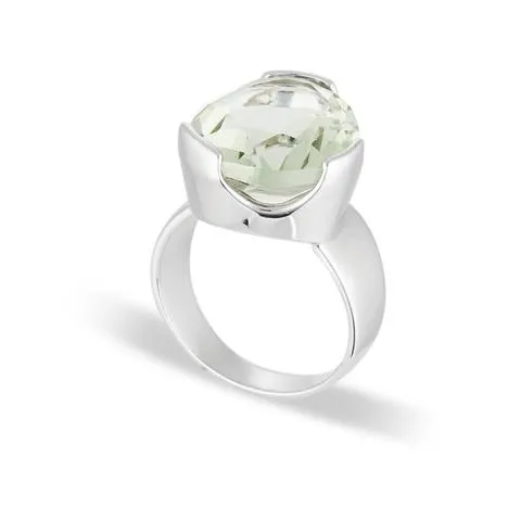 ORIGINAL TRI CUT GEMSTONE RING - MINT AMETHYST