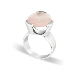 ORIGINAL TRI CUT GEMSTONE RING - ROSE QUARTZ