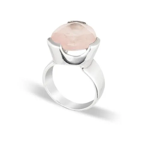 ORIGINAL TRI CUT GEMSTONE RING - ROSE QUARTZ