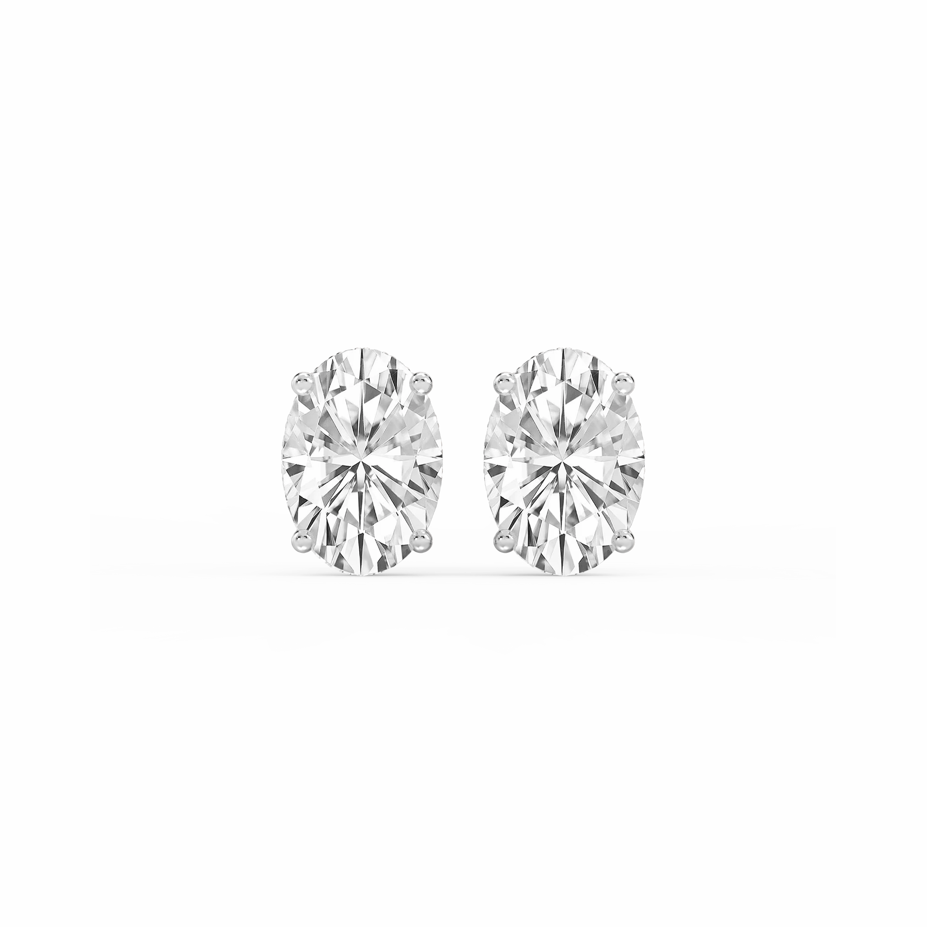 Shiny Decor Luxurious Decoration Oval Lab Grown Diamond Hidden Halo Stud Earrings