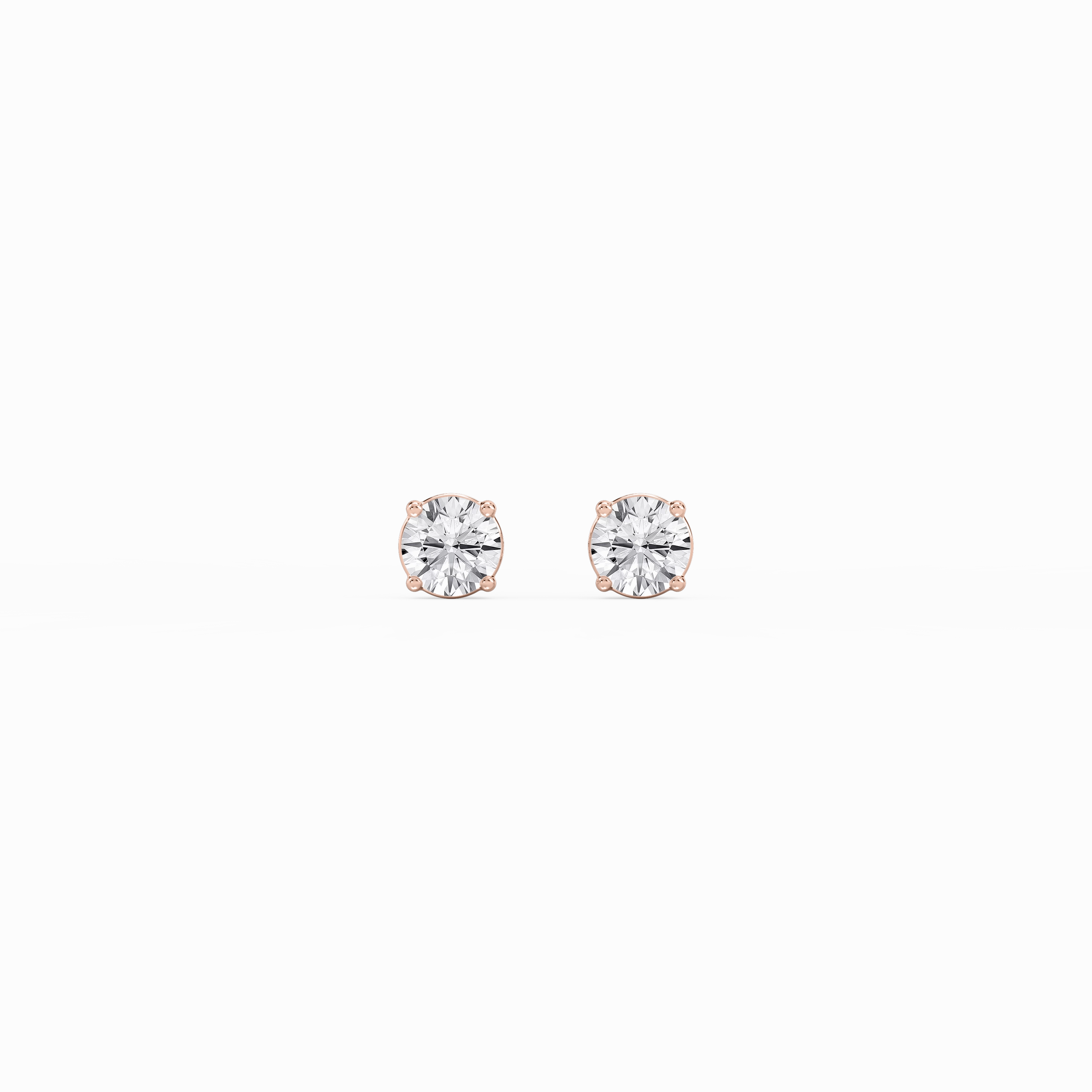 Durable Creation Luxurious Accessory Round Lab Grown Diamond Classic Four Prong Basket Threaded Stud Earrings