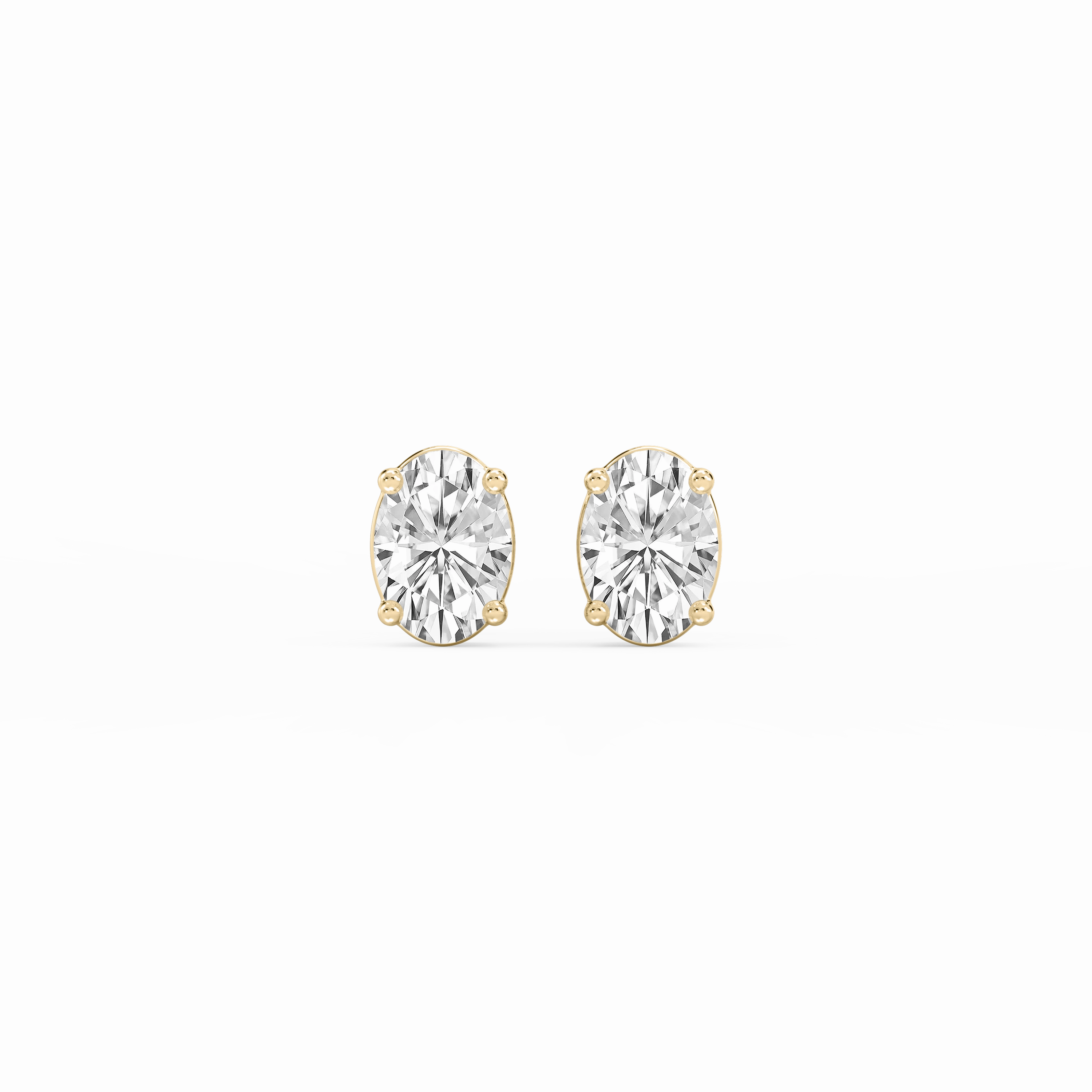 Oval Lab Grown Diamond Classic Four Prong Stud Earrings Dull Accessory Beach accessory