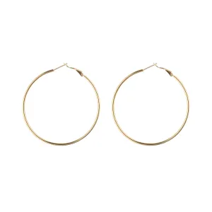 Oversized Thin Hoop Earrings in Gold
