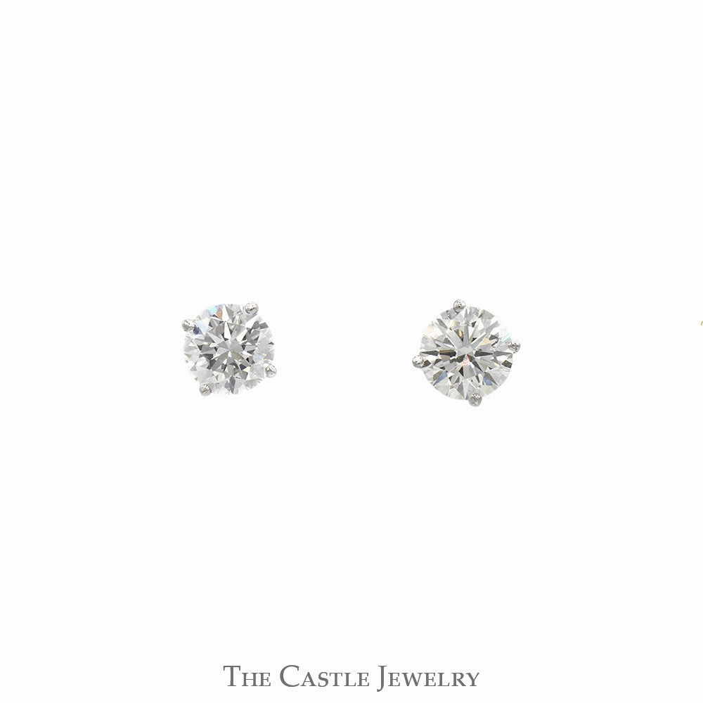 Modern Piece Corporate Item 2cttw Round Brilliant Cut Lab Grown Diamond Stud Earrings in 14k White Gold