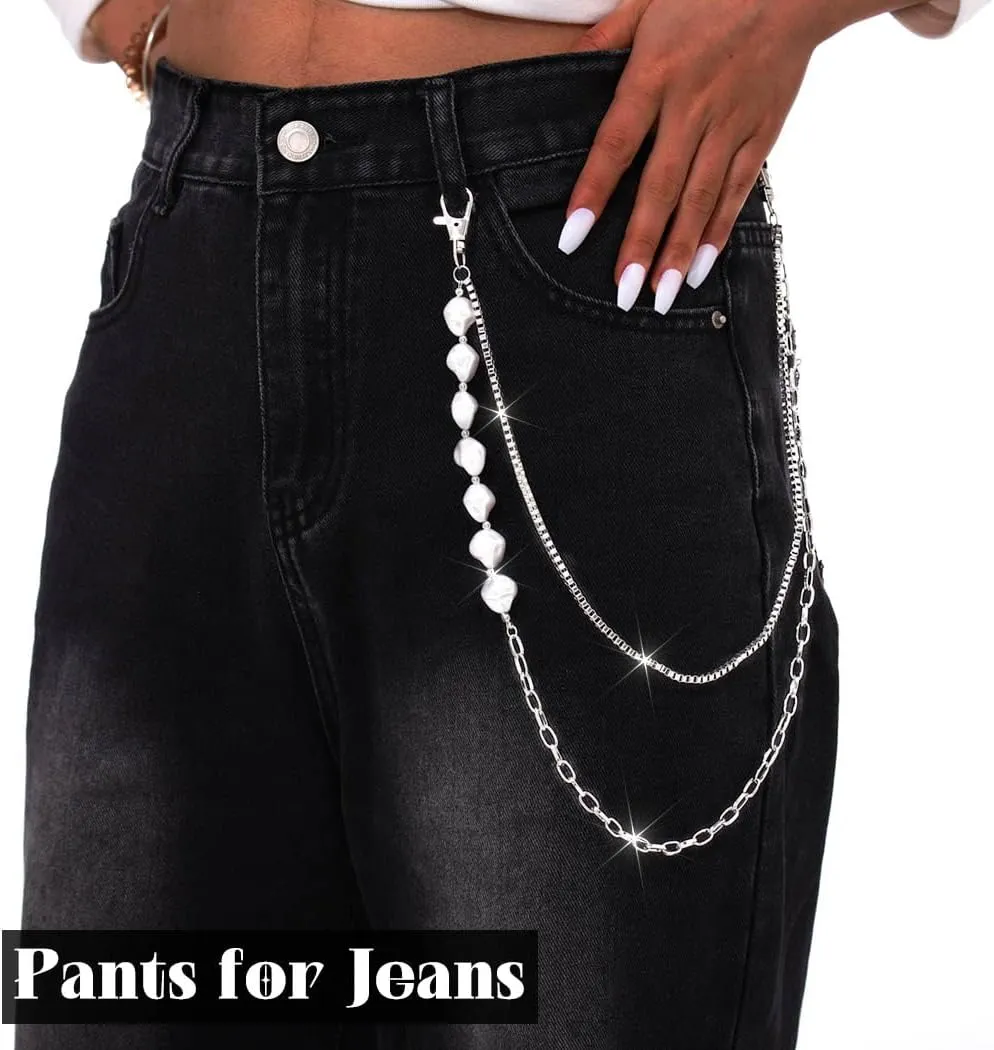 Pant Chains for Men Women Punk Wallet Chain Belt Hip Hop Trousers Jeans Chain for Men Pocket Chain for Pants