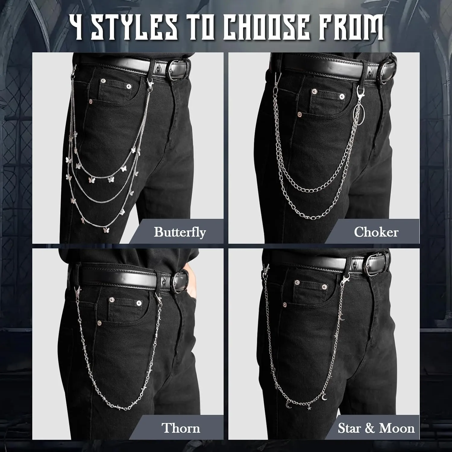 Pants Chain for Men Women Goth Chains Apparel Accessories