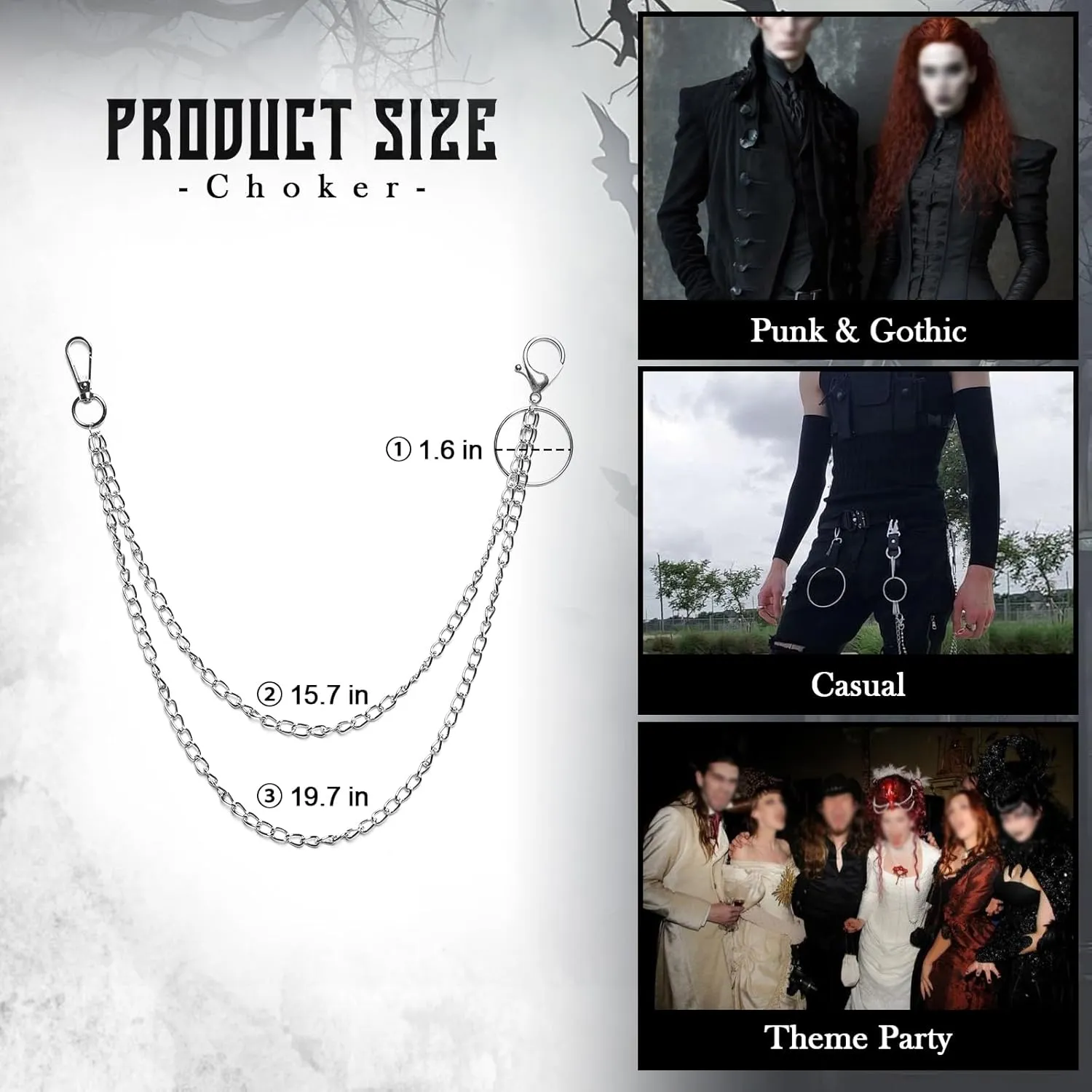 Pants Chain for Men Women Goth Chains Apparel Accessories