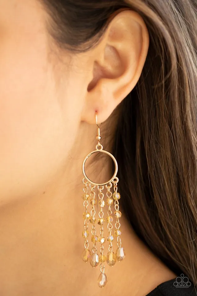 Paparazzi Earring ~ Dazzling Delicious - Gold