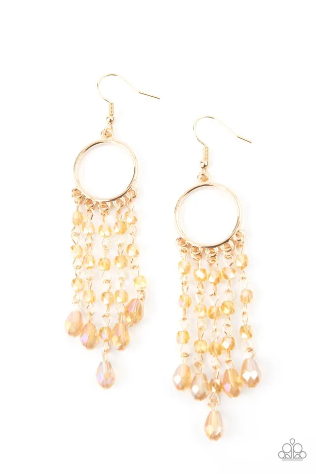 Paparazzi Earring ~ Dazzling Delicious - Gold