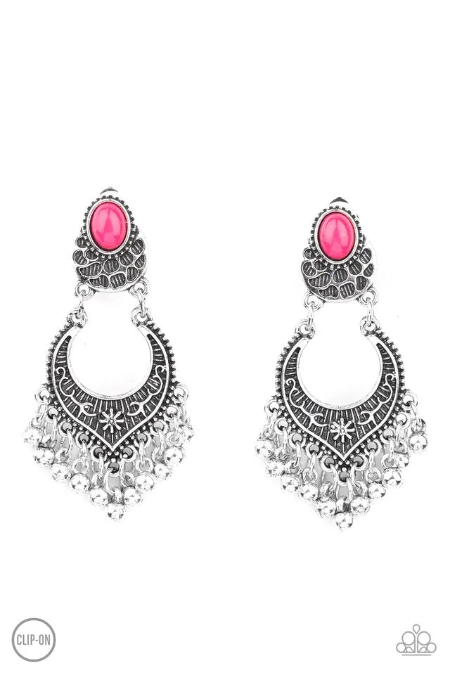 Paparazzi Earring ~ Summery Gardens - Pink