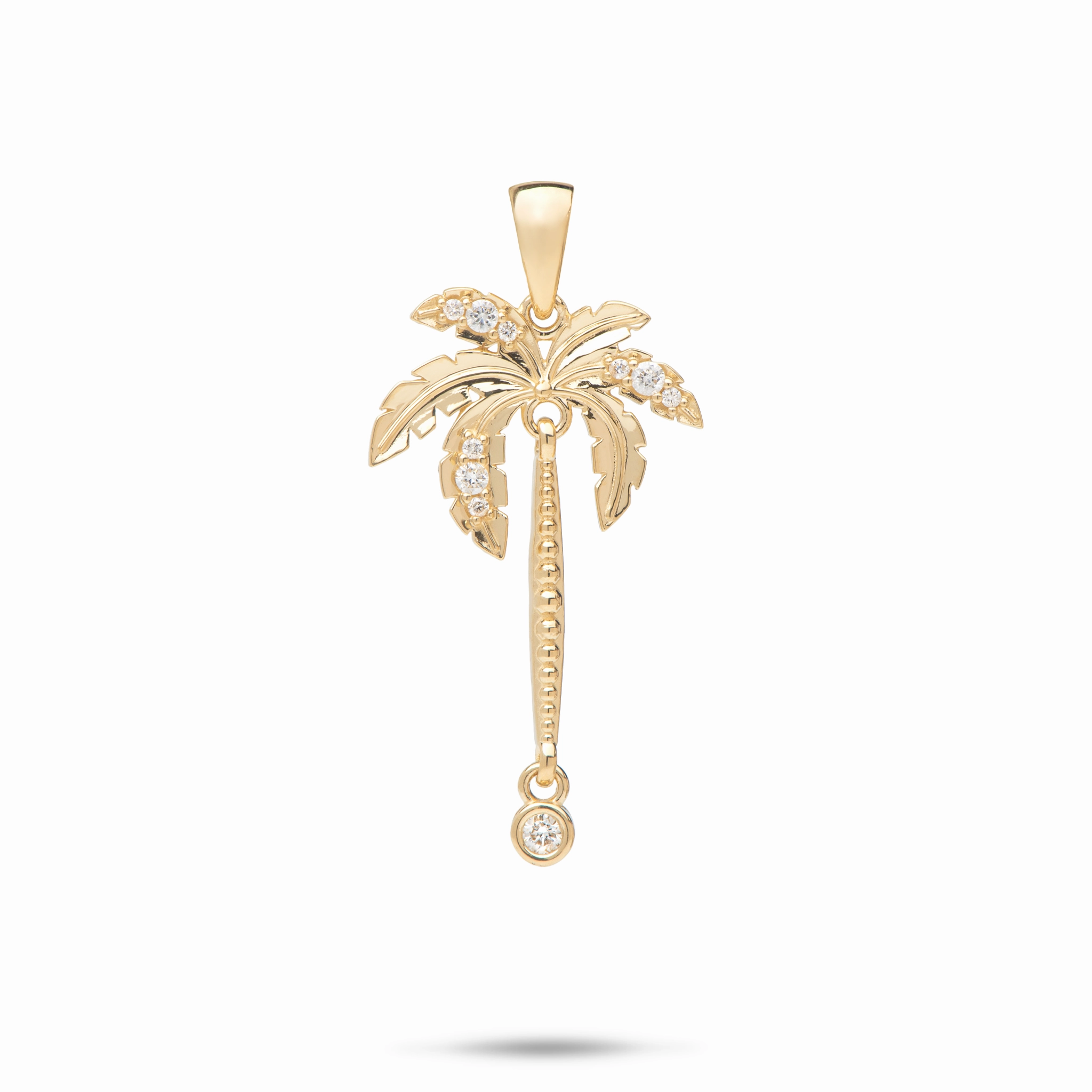 Paradise Palms - Palm Tree Pendant in Gold with Diamonds - 28mm Weekend Piece Luxe Touch
