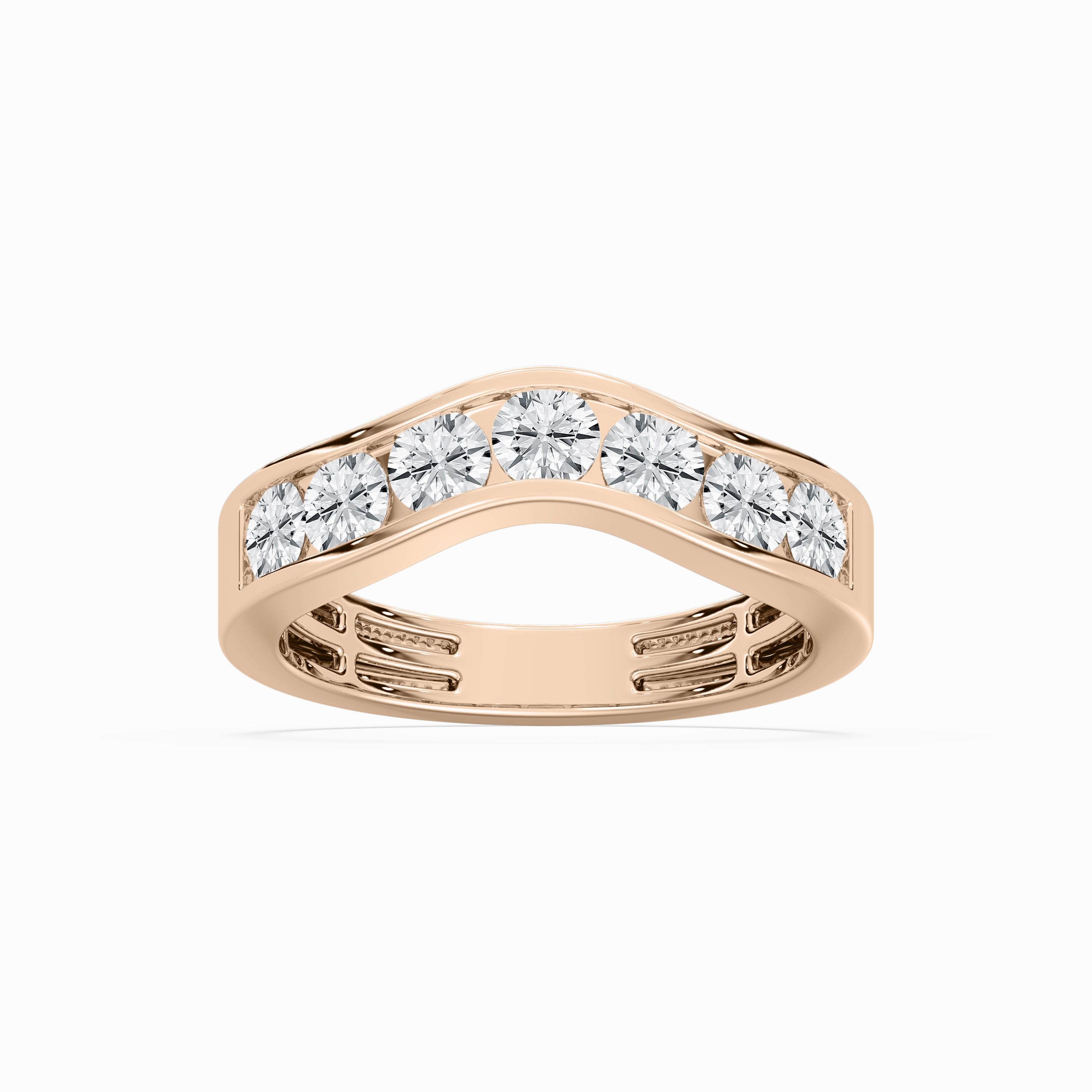 Refined Vibe Club Membership Parker 1 ctw Round Lab Grown Diamond Channel Set Curved Band