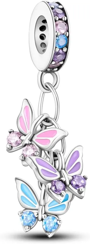 Parmuz Charms for Bracelets 925 Sterling Silver Butterfly summer travel Ocean Lucky charm beads Pendant Jewelry for Woman Mom