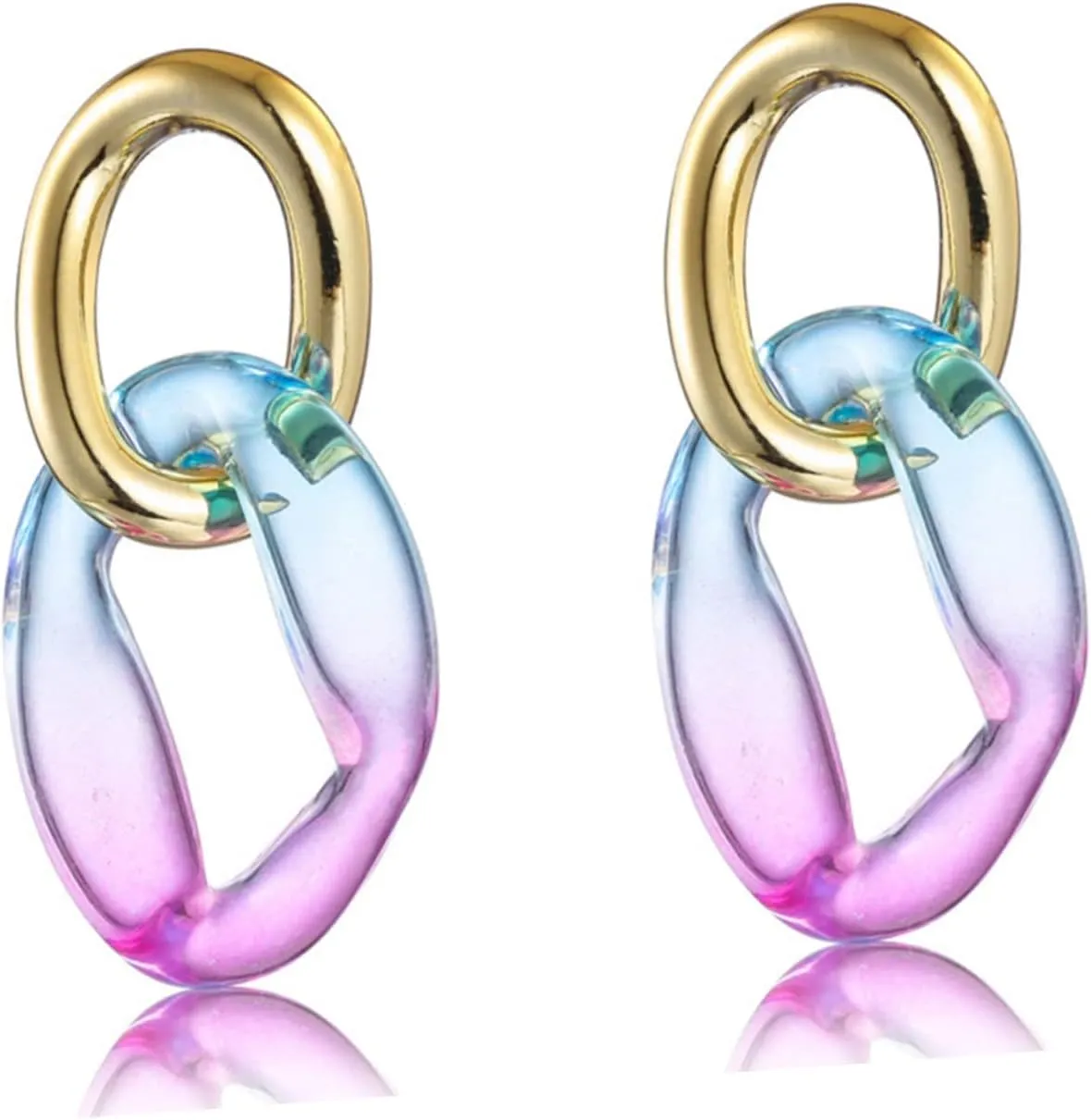 PartyKindom Minimalist Resin Contrast Earrings Women's Dangle Loop Drop Earrings for Daily Outfits and Special Occasions