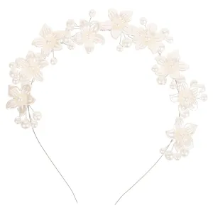 PartyKindom Pearl Flower Headband for Wedding Elegant Bridal Hair Accessory for Brides and Bridesmaids Photography Hair Piece Stunning Pearl Headbands for Women Wedding Accessories