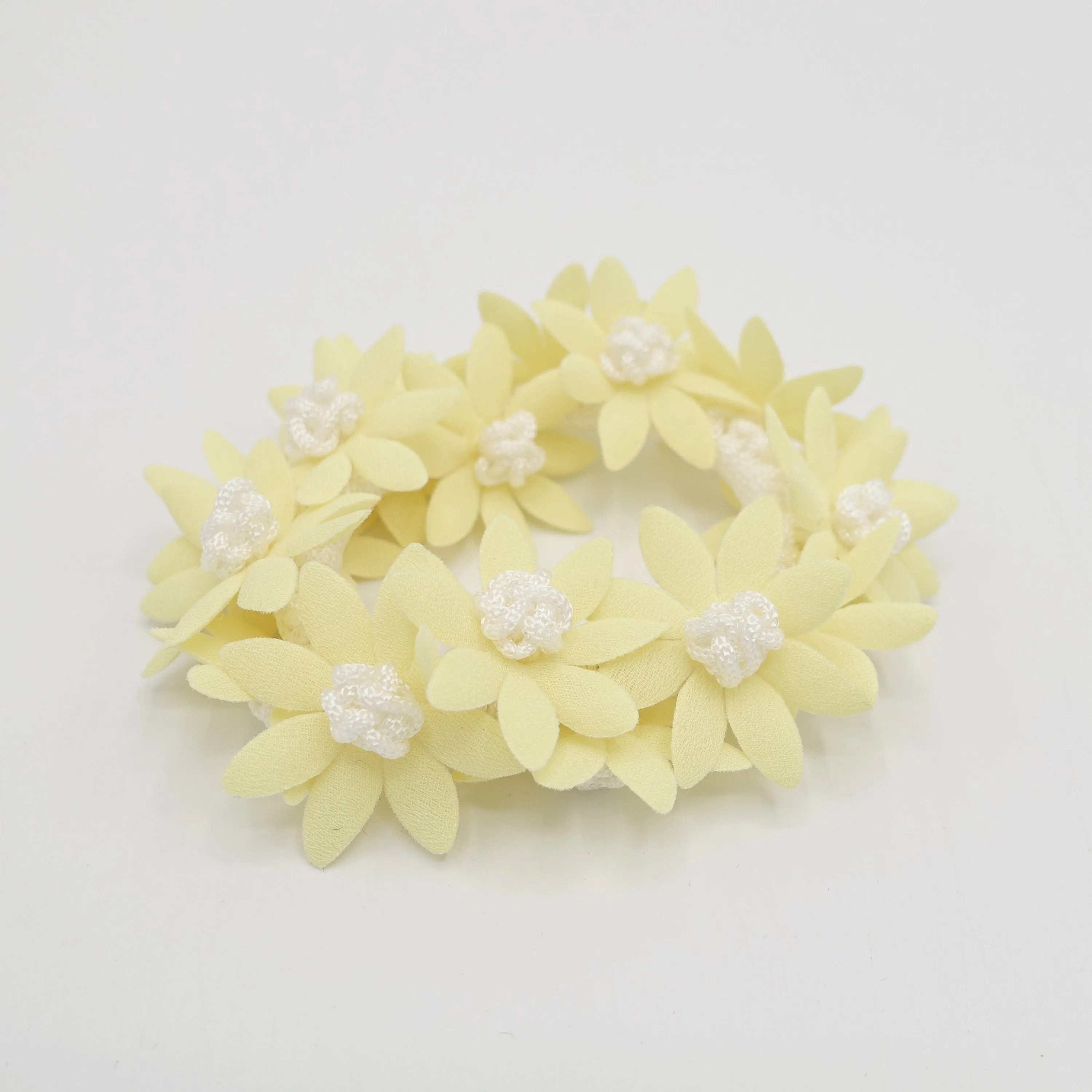 pastel flower petal scrunchies hair elastic scurnchie for women